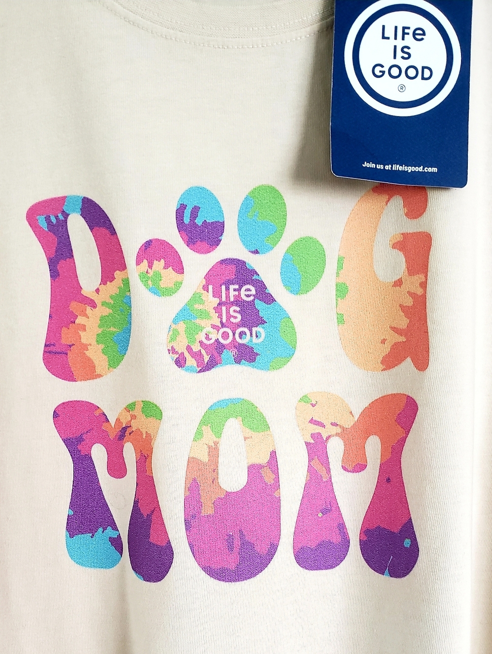 Life Is Good Cream Tee with Colorful 'Dog Mom' Graphic - Picture 8 of 8